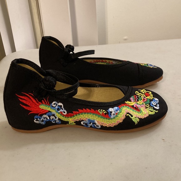 Girls Asian Authentic Fabric Ballerina Style Slippers-Shoes - Picture 3 of 7